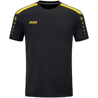 T-Shirt POWER schwarz-citro 116 bis 4XL - Damen 34 bis 44
